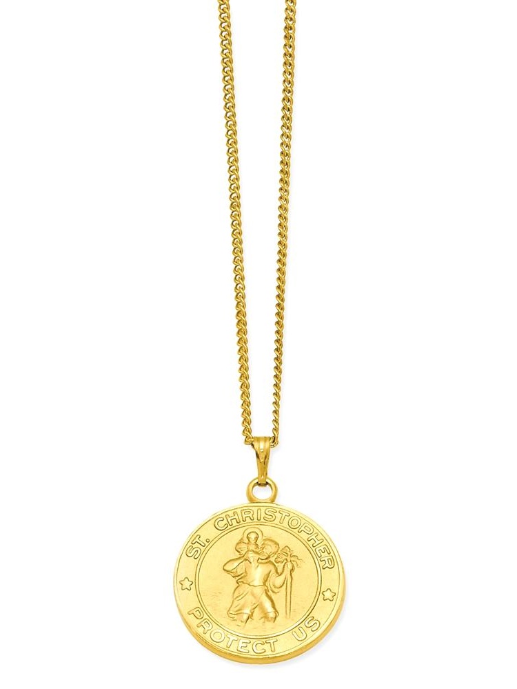 Gold Plated St St Christopher Pendant Including 24 Inch Necklace Christopher Pendants Gold Plated St St Christopher Pendant Including 24 Inch Necklace Christopher Pendants